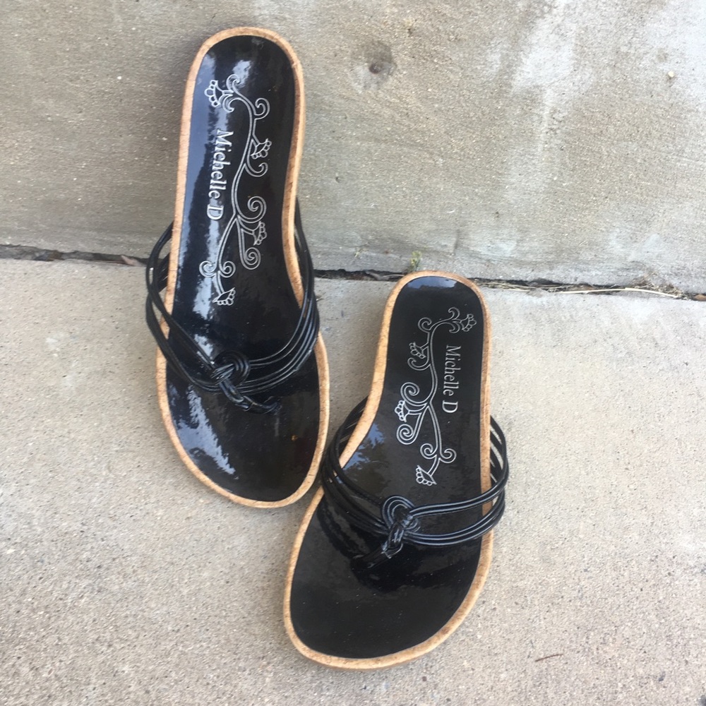 Michelle D Black Sandals